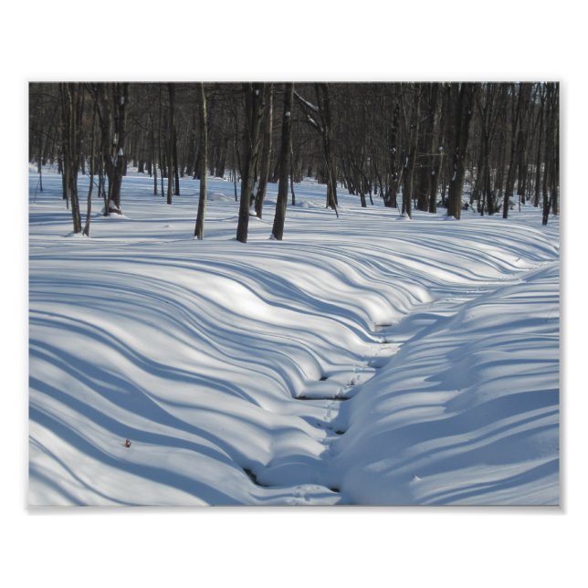 Fotoutskrift av skuggor i snö fototryck (Framsidan)