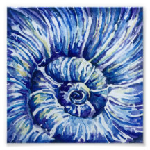 Fotoutskrift av vattenfärg, Snäcka