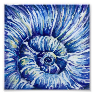 Fotoutskrift av vattenfärg, Snäcka Fototryck