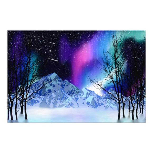 Fotoutskrift av vinterunderljus fototryck (Framsidan)