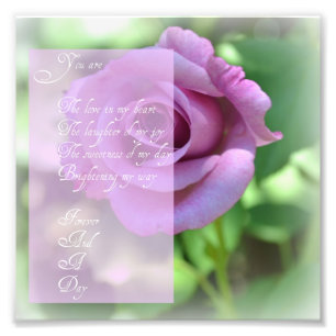 Fotoutskrift för Dikt för alltid och en dag Fototryck