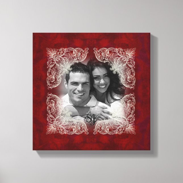 Fotoutskrift för vintage Röd ros Canvastryck (Framsida)