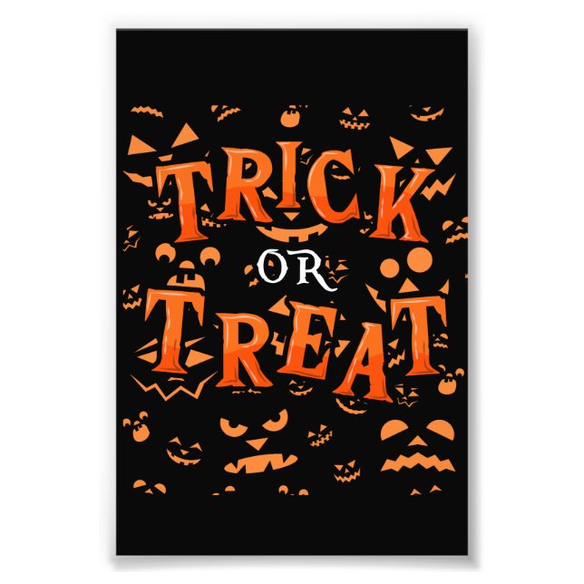 Fotoutskrifter för Bus eller godis Halloween Fototryck (Framsidan)