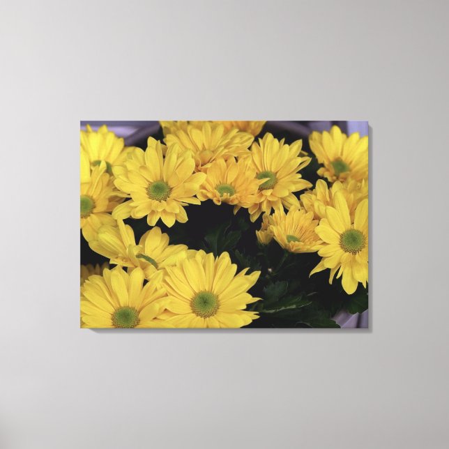 Fotoutskrifter för daisy Gula blommor Flora Canvastryck (Framsida)