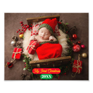 Fotoutvidgning - Min första jul - Foto/år Fototryck