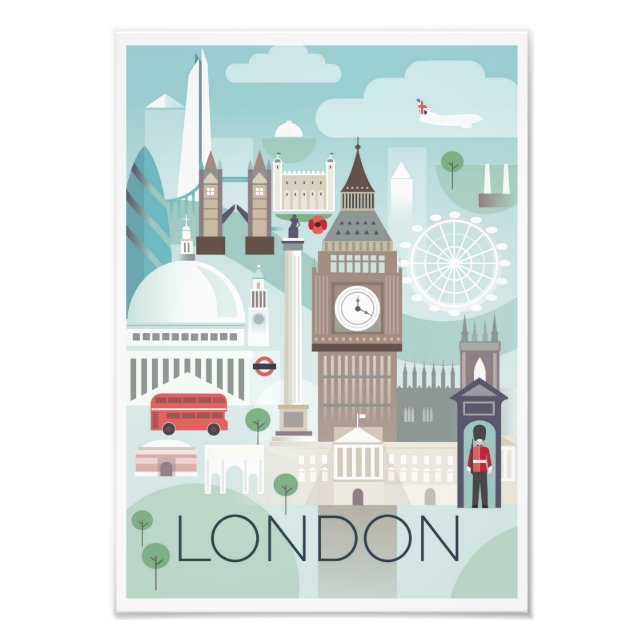 Fotoutvidgning - Retro London England Fototryck (Framsidan)