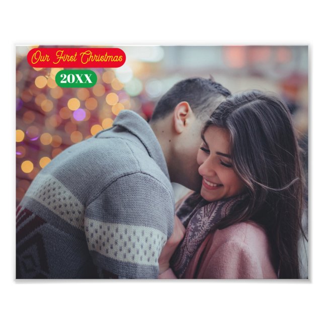 Fotoutvidgning - vår första jul - Foto/år Fototryck (Framsidan)