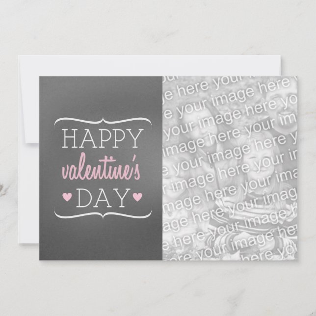 Fotovalentin för svart tavla inspirerade kort (Framsida)