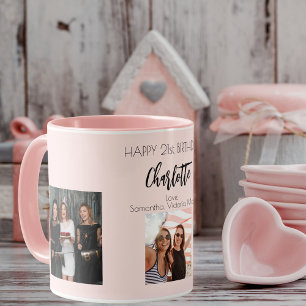 Fotovän rosa namn mugg
