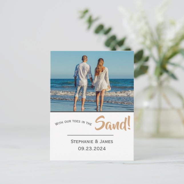Fotoverktygen i Sand Beach-skriptet Spara datumet Meddelande Vykort (Stående Fram)