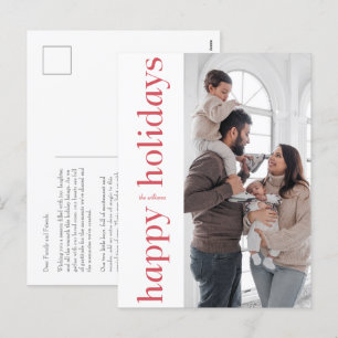 Fotovykort av typen Modern Side Red Type Glad helg Vykort