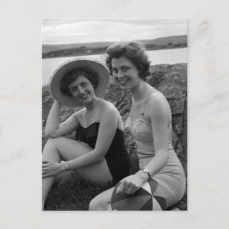 Fotovykort för badskönhets Vintage Vykort
