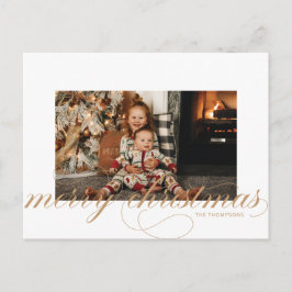 Fotovykort för Elegant i skript God jul Helg Vykort