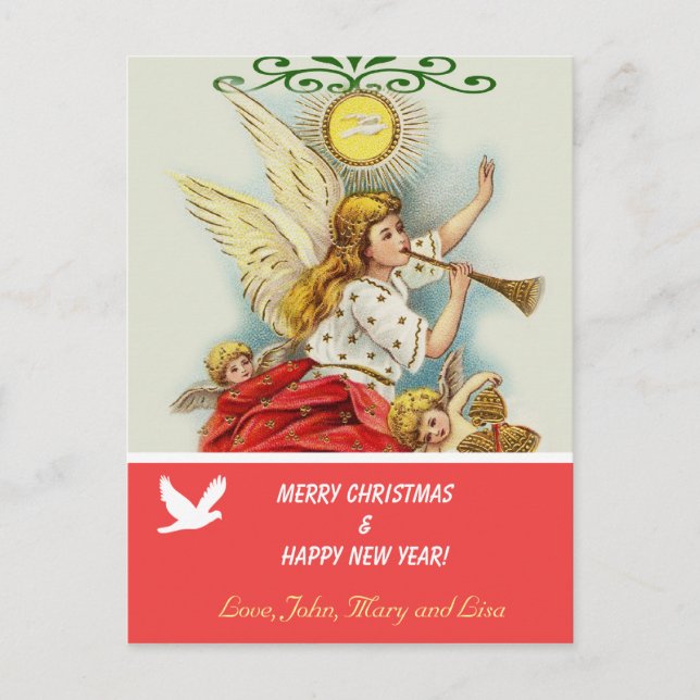 Fotovykort för familjen god jul helg vykort (Framsida)