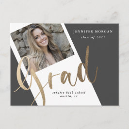 fotovykort för fotoannonsering i guld studenten vykort