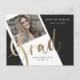 fotovykort för fotoannonsering i guld studenten vykort