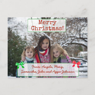 Fotovykort för god jul personlig-familjen helg vykort