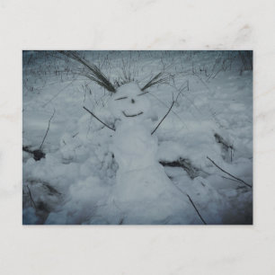 Fotovykort för lycklig Snögubbe Vykort
