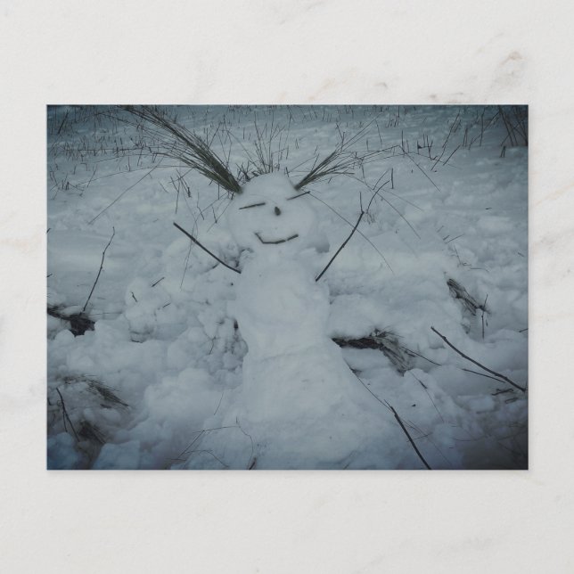 Fotovykort för lycklig Snögubbe Vykort (Framsida)