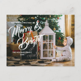 Fotovykort för Merry- och Bright-Helgdag-julfoto Helg Vykort