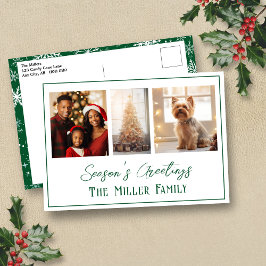 Fotovykort för modern Grönt Line-Helgdag Vykort