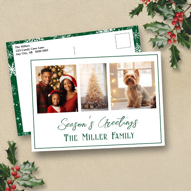 Fotovykort för modern Grönt Line-Helgdag Vykort (Skapare uppladdad)