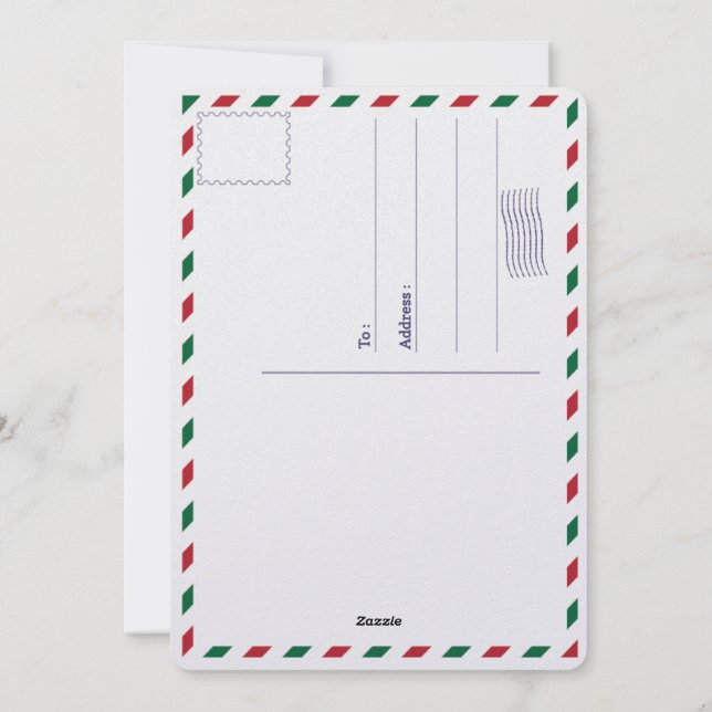 Fotovykort för Modern Penselskript God jul Julkort (Baksida)