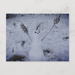Fotovykort för snögubbe i Lycklig Ansikte Vykort