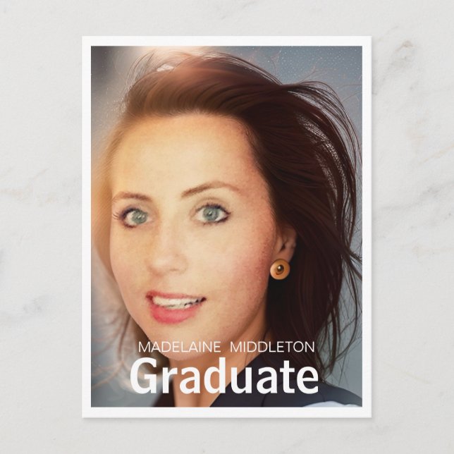 Fotovykort för Student Studentfest Inbjudan Vykort (Framsida)