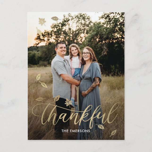 Fotovykort för tacksam höst Happy thanksgiving Helg Vykort (Framsida)