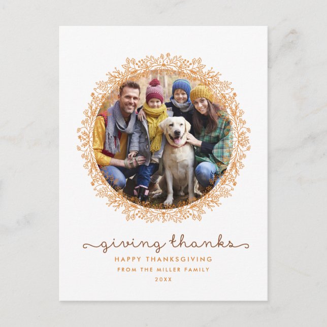 Fotovykort för Thanksgiving av ge tack Vykort (Framsida)