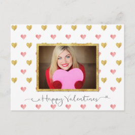 Fotovykort för Valentines day Glitter Heart-skript Helg Vykort