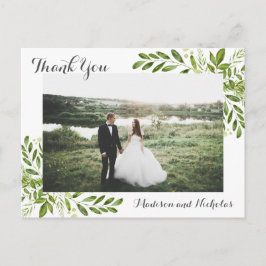 Fotovykort med Rustic Grönt Löv Vykort