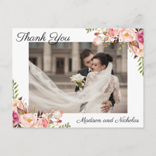 Fotovykort med Rustic Rosa Flowers Vykort