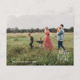 Fotovykort - merry & Bright-jultypografi Vykort