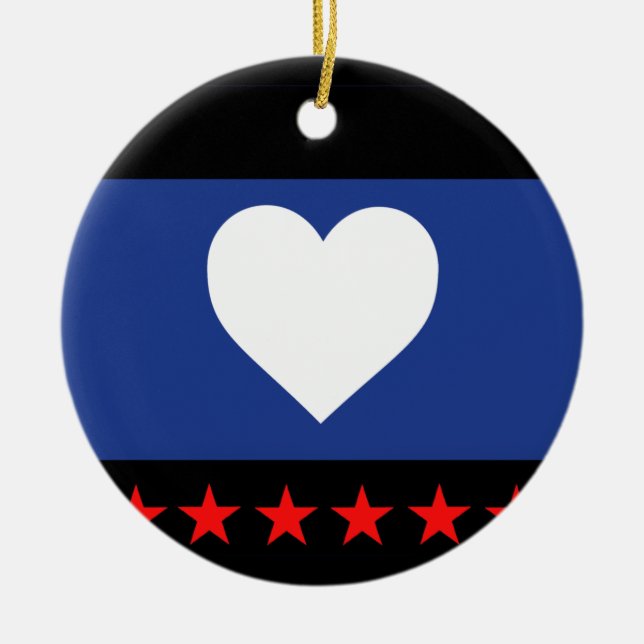 Fotprahmetflagga Julgransprydnad Keramik (Framsidan)