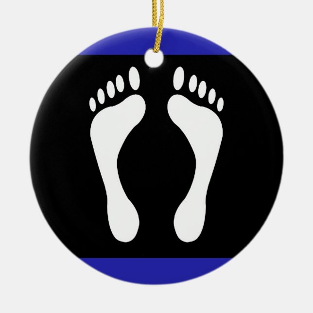 Fotpraktflagga (Fotavtryck) Julgransprydnad Keramik (Framsidan)