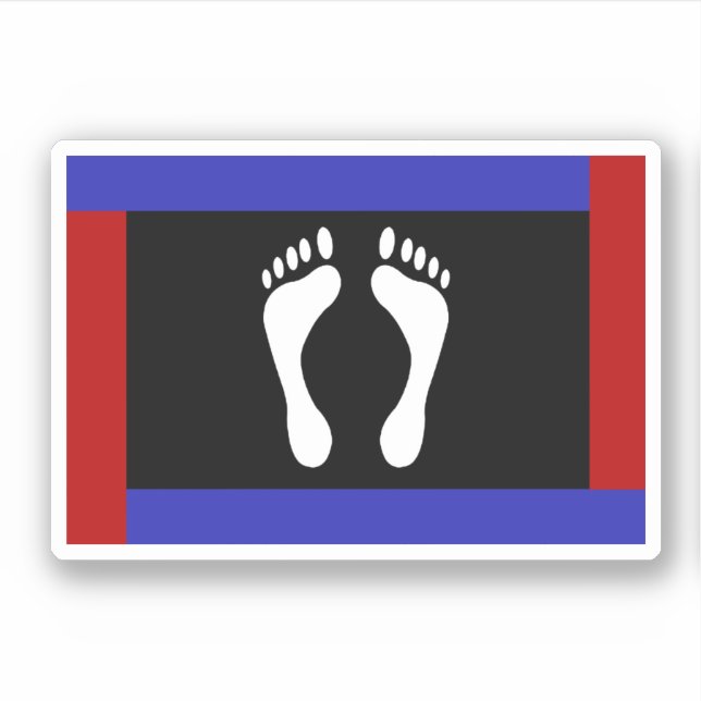 Fotpraktflagga (Fotavtryck) Klistermärken (Framsida)