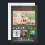 Foträkningsblanketter för Chalkboard Glad helg Julkort<br><div class="desc">Rustic chalkboard jul-fotosamlingskort för familjen hälsning - Läser "Counting our Blessings" i modernt, rött och vitt färg. Lägg till fyra favoritfoton för att skapa en familjefotografisamling, oavsett om det är nyfödd bebis i familjen, familjefoto, semesterfoton, barnbarn, nylweds-foton eller foton av ditt helgdag. Klassisk rödröd helgdag och grönt konfetti hamnar gräns...</div>