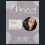 Fotskriptfällning för geoometrisk offentlig notari reklamblad<br><div class="desc">Modern flygblad för notariska offentliga tjänster med geometriska former</div>