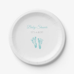 Fotspår för blått för enkel pojkebaby shower