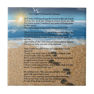 Fotspår i sanden kakelplatta