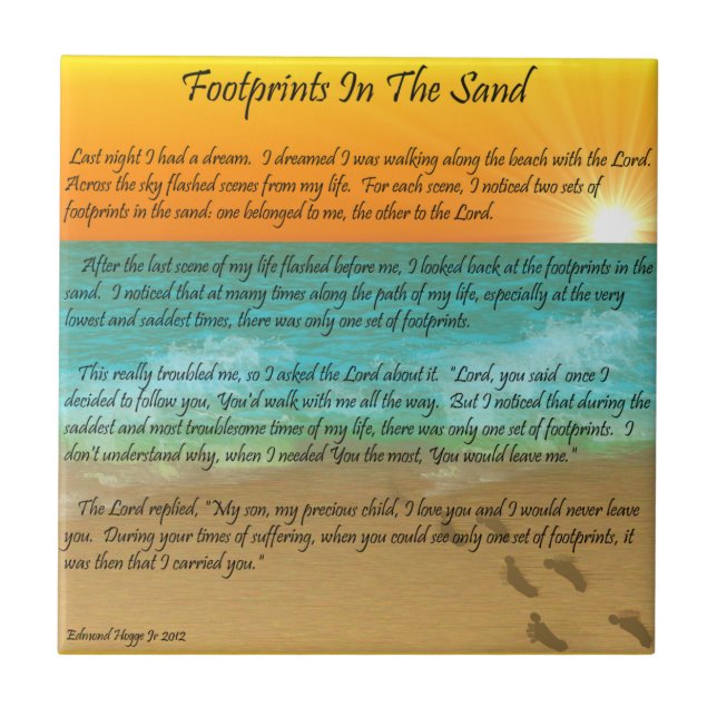 Fotspår i sanden kakelplatta (Framsidan)