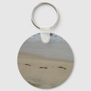 Fotspår i sanden Keychain Nyckelring