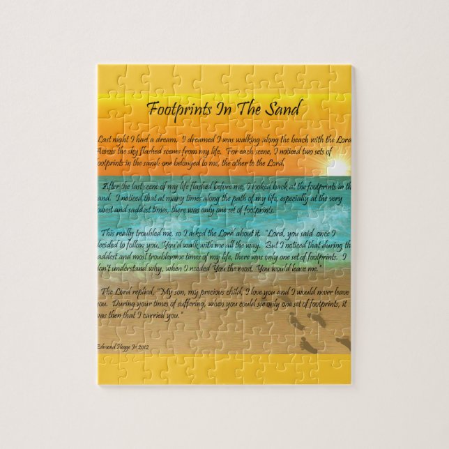 Fotspår i sanden pussel (Vertikal)