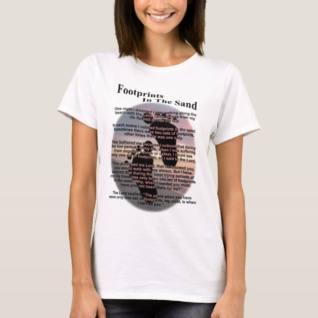 Fotspår i sanden… t-shirt (Framsida)