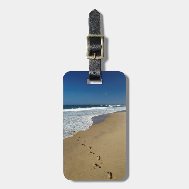 Fotspår på strand, Mabibi, Thongaland Bagagebricka (Vertikal Framsida)