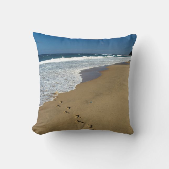 Fotspår på strand, Mabibi, Thongaland Kudde (Framsida)