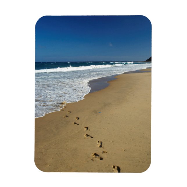 Fotspår på strand, Mabibi, Thongaland Magnet (Vertikal)