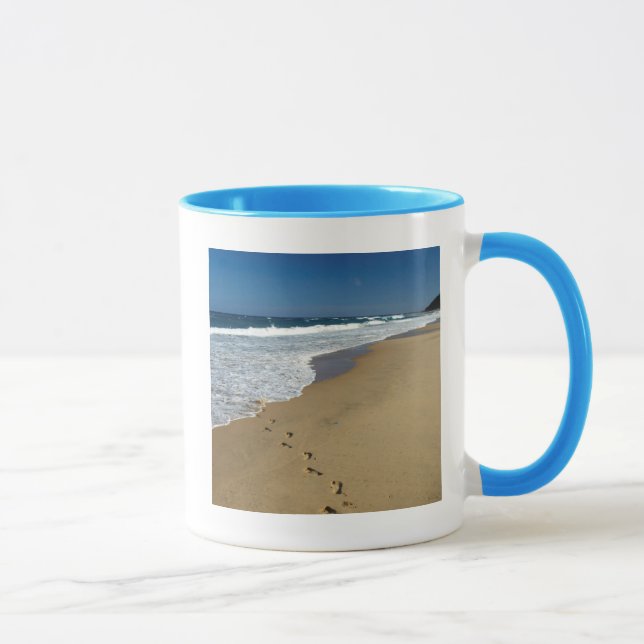 Fotspår på strand, Mabibi, Thongaland Mugg (Höger)